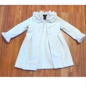 Cynthia Rowley Ruffle Ivory Winter Peacoat sz 3t